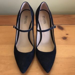 Michael Kors Blk Suede Mary Jane Pumps Size 7